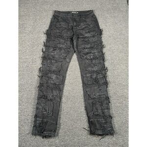 Guapi Jeans Mens 32x34 Black Stacked Denim‎ Zippers Goth Rave Punk Aaron Wilhelm